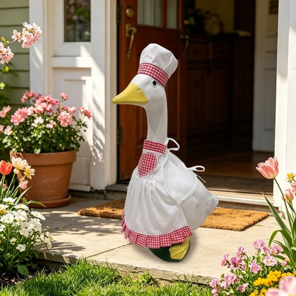 AuroraX Porch Goose Clothes Set 23" Porch Goose Chef Jacket Outfit 17-19 In Funny Cute Porch Goose Accessories Porch Duck Clothing Lawn Garden Decor