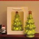 thumbnail image 1 of Adorno navideño de cerámica | Decoración navideña en miniatura | Acabado verde brillante | Decoración de escritorio y mesa | Regalo navideño con tarjeta de felicitación, 1 of 5