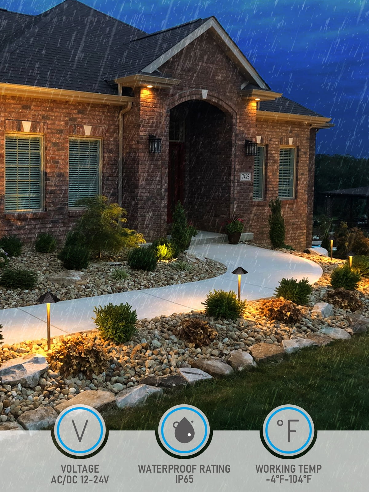 12 Pack 5CCT LED Landscape Pathway Lights, 1800K/2700K/3000K/4000K/5000K, 12-24V AC/DC Low Voltage, IP65 Waterproof, Oil Rubbed Bronze Aluminum