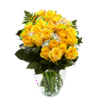 thumbnail image 2 of Two Dozen Yellow Roses with Baby's Breath and Greenery- Fresh Flowers Delivery, 2 of 4