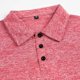thumbnail image 5 of Camisetas Elvqul para Caballero Rojo Liso Casuales Manga Corta Botones con Solapa Deportivas, 5 of 8