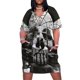 thumbnail image 1 of Vestido holgado con bolsillos y diseño de calaveras para mujer, estilo coreano, 2025, diseño de lujo para fiesta., 1 of 7