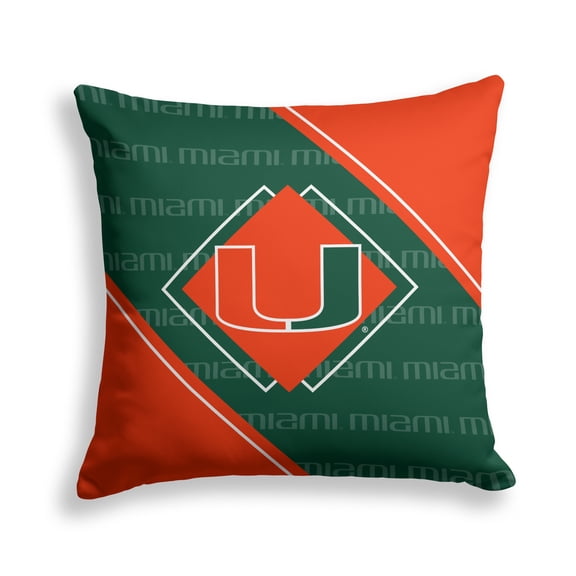 Pegasus Miami Hurricanes 18" x 18" Diamond Boxed Decor Pillow