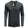 thumbnail image 4 of Frontwalk Mens Long Sleeve Comfy T Shirts Button Henley Crew Neck Pullover T Shirts Tops Slim Solid Color T-shirt with Pocket, 4 of 6
