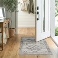 thumbnail image 2 of ODIKA 2'x3' Washable Throw Rug Non-Slip, Low Profile, Flatwoven, Easy Care Round Cow Spotted Southwestern Farmhouse Hobo Abstract Inspired for Hallway, Study Room, 2 of 7
