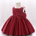 thumbnail image 3 of IDOPIP Flower Girls Bowknot Tutu Dress for Kids Baby Wedding Birthday Party Baptism Formal Dresses, 3 of 8