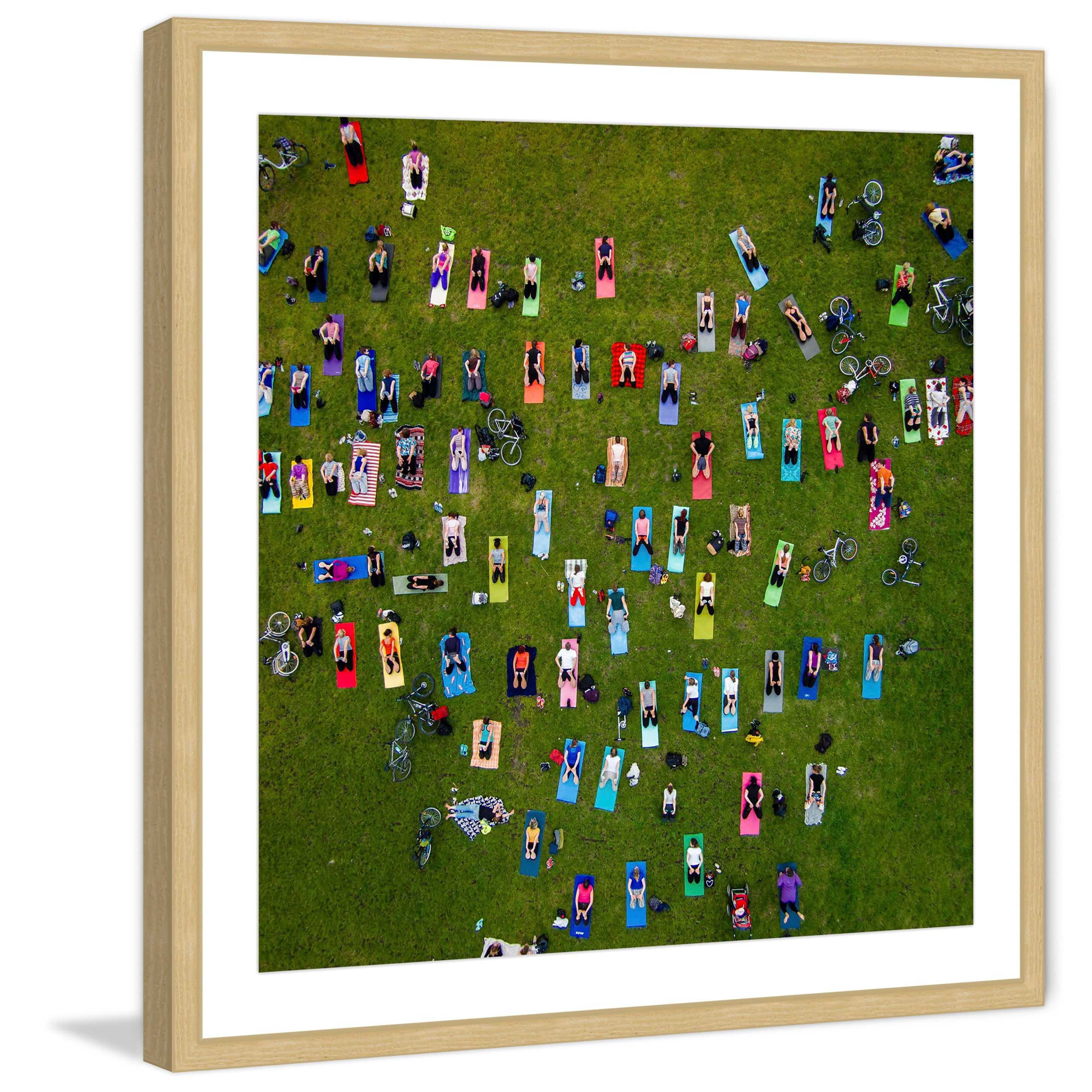 Marmont Hill "People On Towels" By Karolis Janulis Framed Painting Art Print, 24.0" x 1.5"