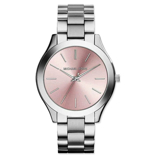 Michael Kors Women's Runway Slim Stainless Steel Pink Dial Quartz Watch  MK3380 