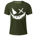 thumbnail image 4 of Aobny Short Sleeve Mens T Shirt Oversized Graphic Green Tshirt Anime Crew Neck Pullover Fall Shirts,M, 4 of 5