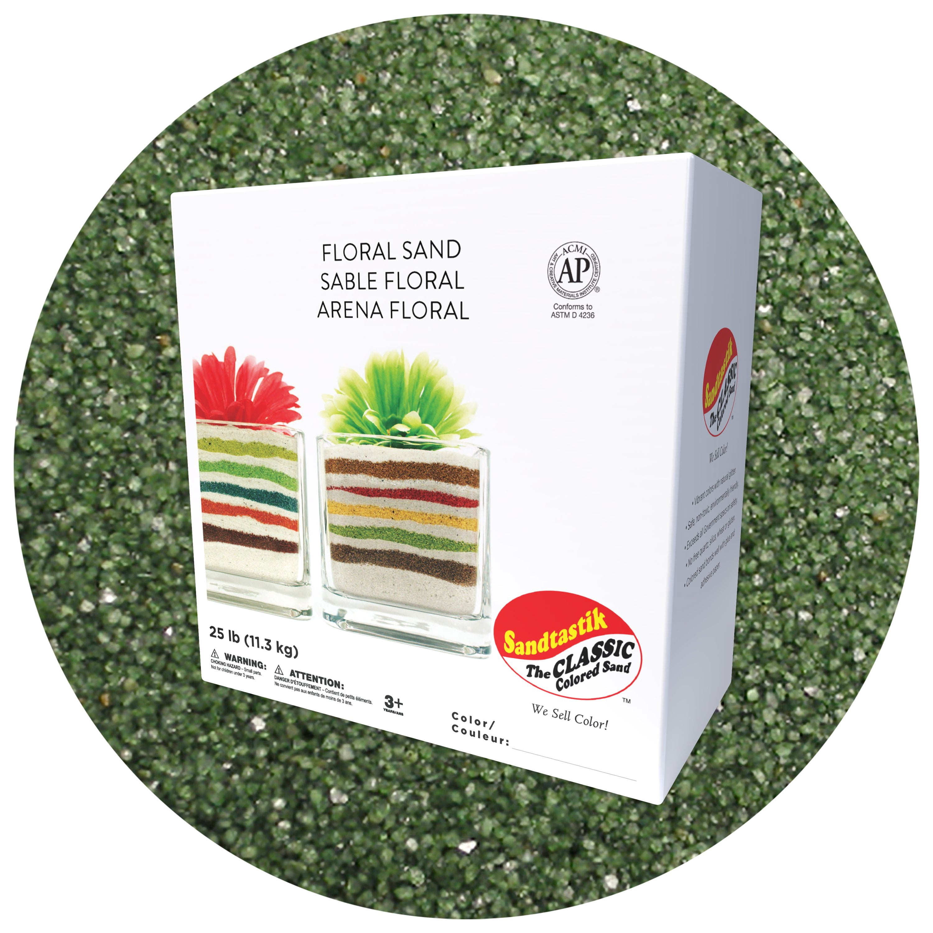 Sandtastik Coarse Colored Sand, Avocado - 25 lb