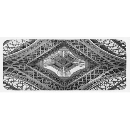 

Black and White Kitchen Mat Eiffel Tower View from Below Paris City French Monument Image Plush Decorative Kitchen Mat with Non Slip Backing 47 X 19 White Black