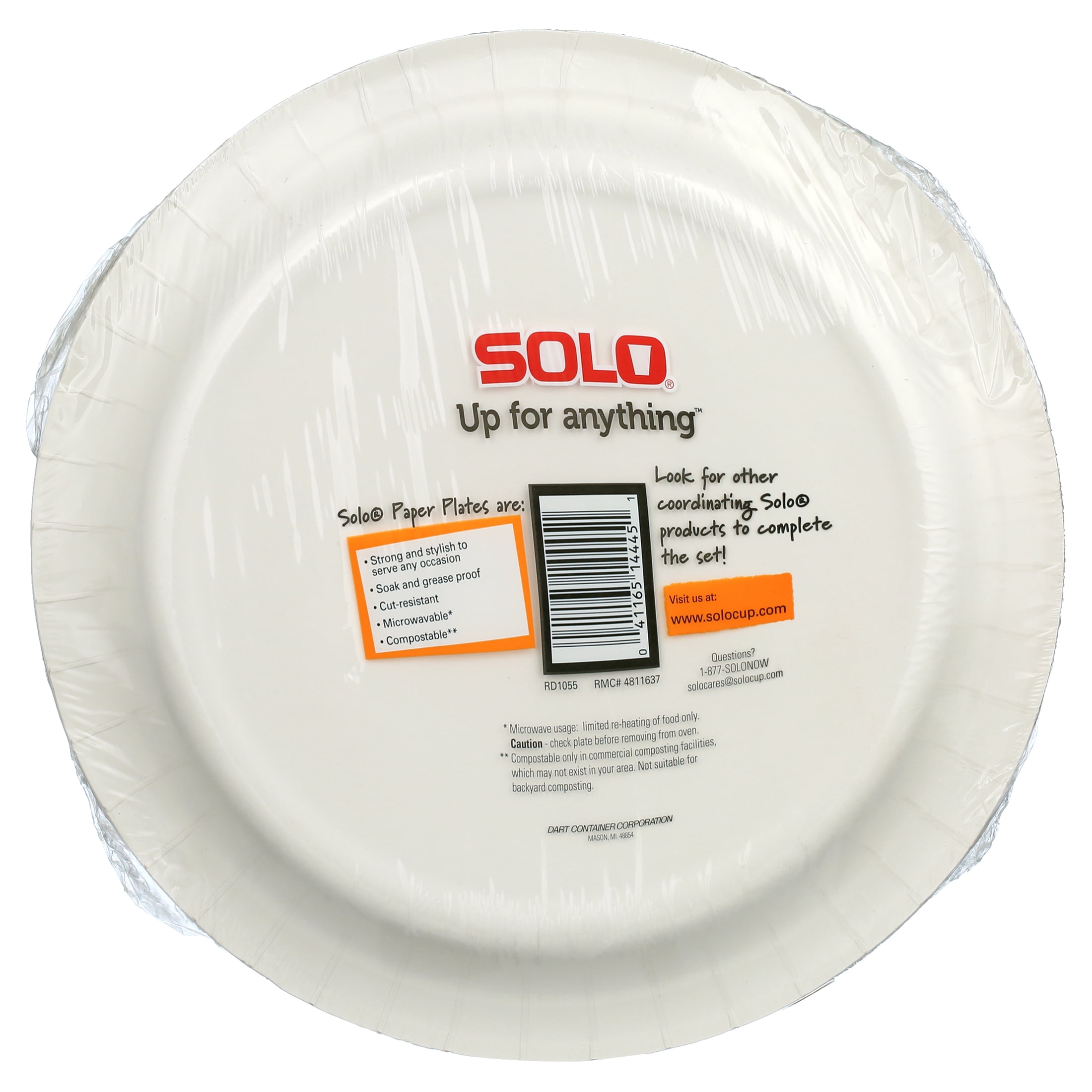 Solo Any Day Paper Dinner Plates, 10", 55 Count