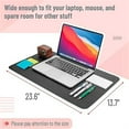 thumbnail image 2 of Faux Leather Desk Pad, 23.6" x 13.7", Black, Dual-Sided, Water-Resistant, Non-Slip, 2 of 6