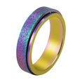 thumbnail image 2 of Rotating And Rotatable Titanium Steel Frosted Decompression Ring Colorful Men And Women's Rings, 2 of 2