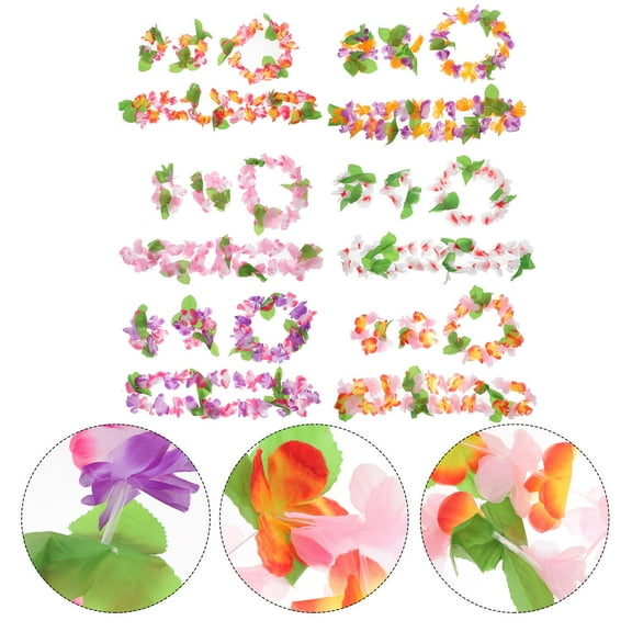 FRCOLOR 6Pcs Tropical Flower Garland Set Hawaii Flowers Headband For Adults And Children Summer Luau Celebrations