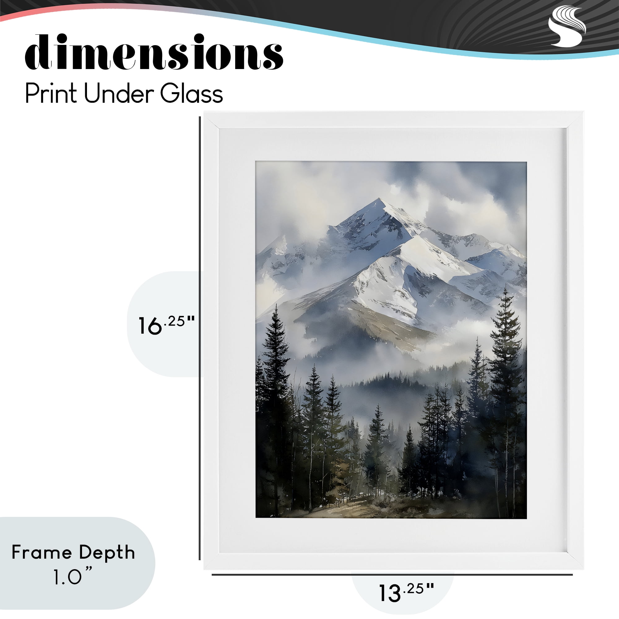 Stupell Industries Snow & Mist Alpines White Framed Print Under Glass, design by Franklyn Gregory