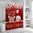 thumbnail image 5 of Red Christmas Shower Curtain Set - Long 72" x 84" Washable Bathtub Curtain with 12 Hooks, Santa Claus Deer Snowflake Pine Branches Ball Waterproof Fabric Stall Shower Curtains for Bathroom Décor, 5 of 6