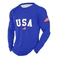 thumbnail image 2 of Mens Patriotic Shirts 250Th Anniversary Men's Graphic Long Sleeve Crew Neck Everyday Casual Comfort Tee 4Th of July Shirts Men Blue L, 2 of 3