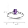 thumbnail image 3 of 14K White Gold Ring Band Birthstone (02) February Amethyst Oval Purple, 3 of 5