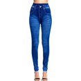 thumbnail image 2 of uublik Womens Pants Leggings High Waist Stretchy Classic Skinny Pants Slimming Jeggings Denim Trousers Pants, Blue, 2 of 5