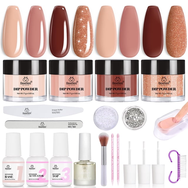Kit Inicial de Polvo para Uñas Dip Powder Beetles Espresso Glow