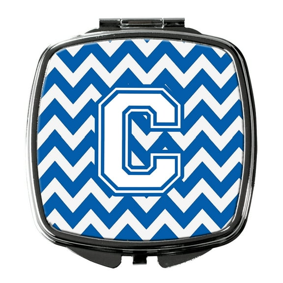 Letter C Chevron Blue and White Compact Mirror CJ1045-CSCM