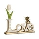thumbnail image 3 of Letreros de palabras para decoración del hogar, adorno de mesa de cerámica, letrero de letras de bloque independiente AMOR en oro blanco, 3 of 7