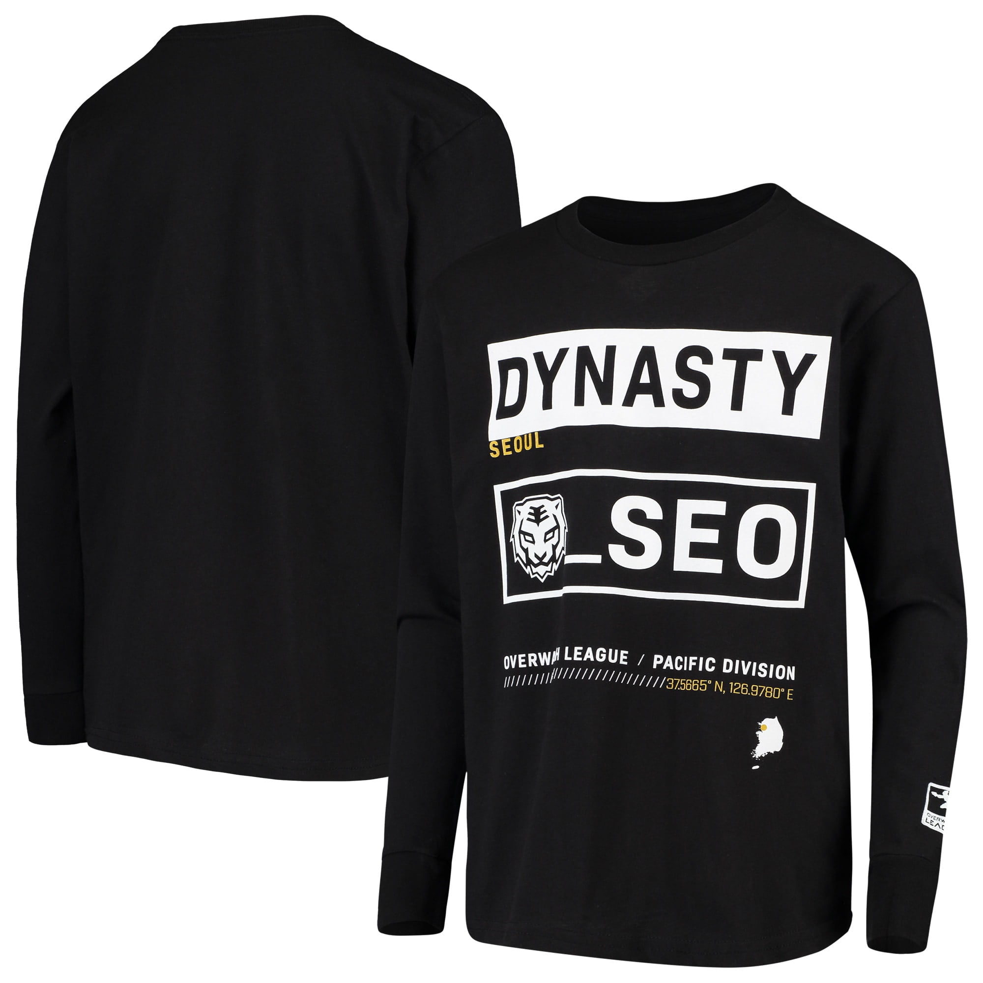 Youth Black Seoul Dynasty Overwatch League Double Down Long Sleeve T-Shirt