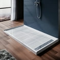 thumbnail image 2 of Sunny Shower 60" L x 32" W x 4" H White Shower Base Right Drain Non-Slip Design, 2 of 6