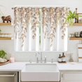 thumbnail image 2 of Eucalyptus Leaves Kitchen Curtains Window Panels, Khaki Summer Botanical Weeping Insulated Window Treatment Curtain, Grommet Curtains for Bedroom/Living Room/Bathroom, 2 Piece 52"Wx63"L, 2 of 8
