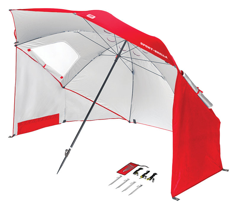 Sport-Brella Bre01-050-02 Red Umbrella Shelter 8' Diameter W 2 Zipper Windows by Sport-Brella