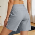 thumbnail image 6 of Miluxas Women's Summer Lightweight Quick Dry Running Shorts Solid High Waisted Workout Gym Track Shorts with Zipper Pockets UPF 50+ Gray, 6 of 7