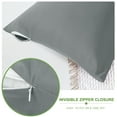 thumbnail image 5 of PiccoCasa Pillowcases 2Pcs, Viscose from Bamboo with Zipper Dark Gray Queen, 5 of 7