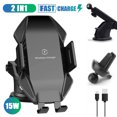 thumbnail image 3 of Seneo Fast Wireless Charger Car Mount, 15W Auto-Clamping Smart Sensor Car Phone Holder, for Dashboard/Air Vent/Windshield for iPhone Samsung, 3 of 8