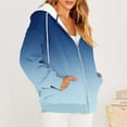 thumbnail image 4 of ZyeKqe Women's Zip up Hoodies Jackets Fall Winter Long Sleeve Sweatshirts Drawstring Hooded Top Gradient Color Sweatshirt, 4 of 6