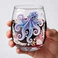 thumbnail image 7 of SLYNSHome Underwater Sea Animal Print Stemless Wine Glass, Tropical Ocean Themed Clear Tumbler, Octopus Pattern Cocktail Cup For Summer Table Decor & Holiday Gift, 7 of 7