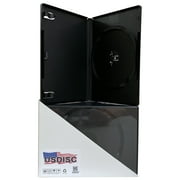 USDISC DVD Cases Standard 14mm Premium, Single 1 Disc, Black, Pack Of 1200