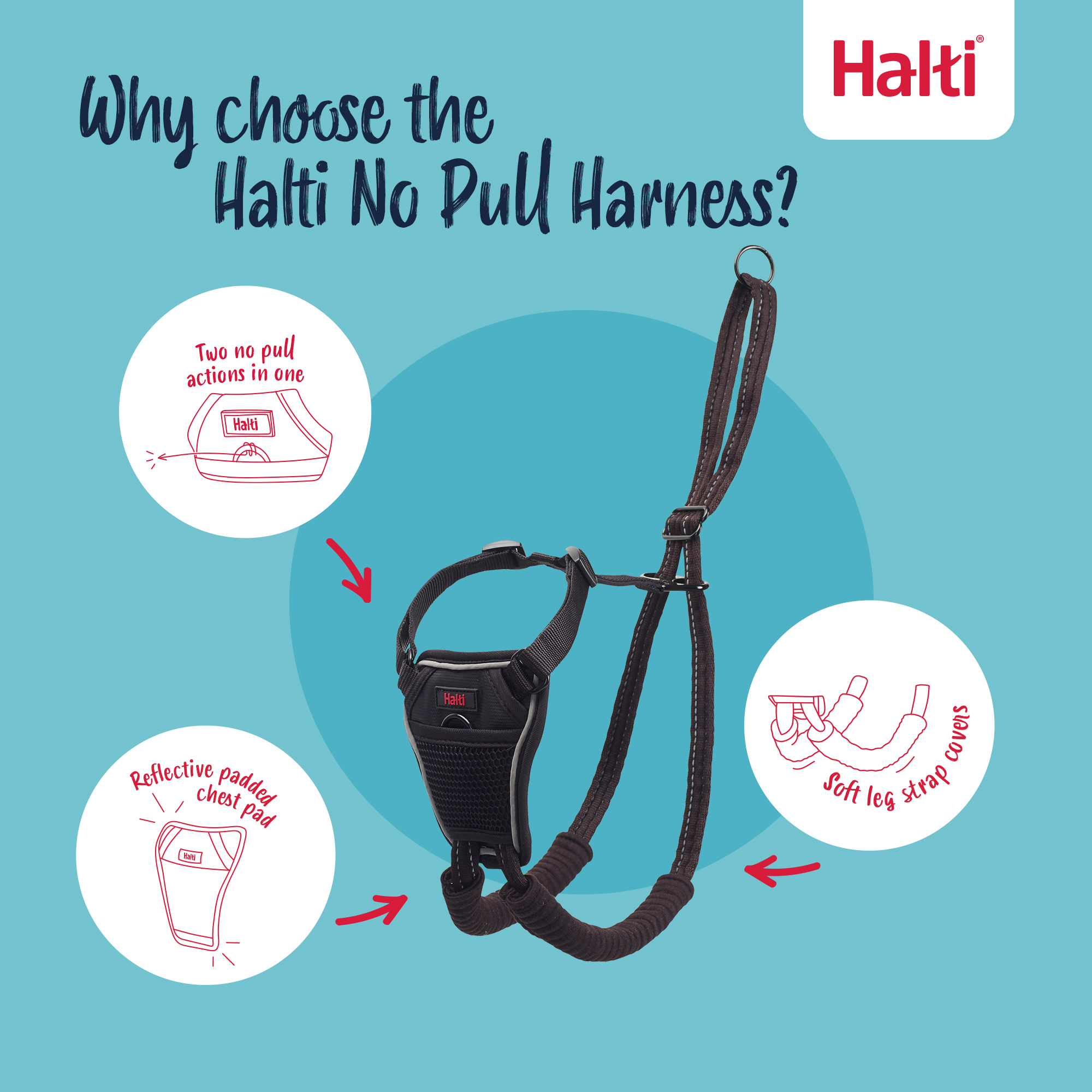 Halti No Pull Harness Medium Black photo 4