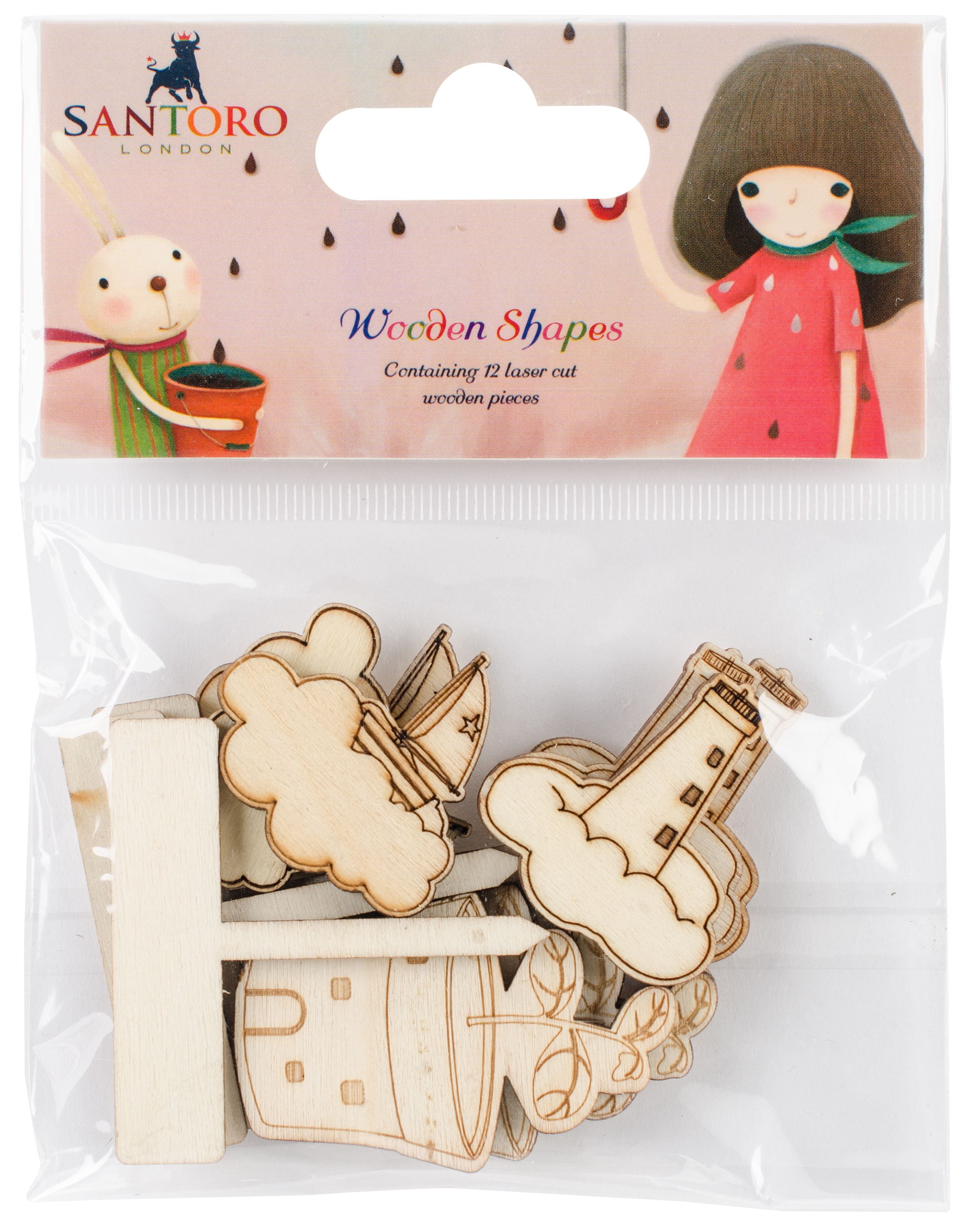 Santoro Kori Kumi Ii LaserCut Wooden Shapes 8/PkgMelon, 4 Designs/2