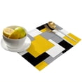 thumbnail image 5 of Black and Yellow Placemats Set of 4,Non Slip Washable Table Mats Set, Abstract Art Patchwork Table Placemats for Kitchen Dining Table,Wedding Holiday Party Decoration, 5 of 6