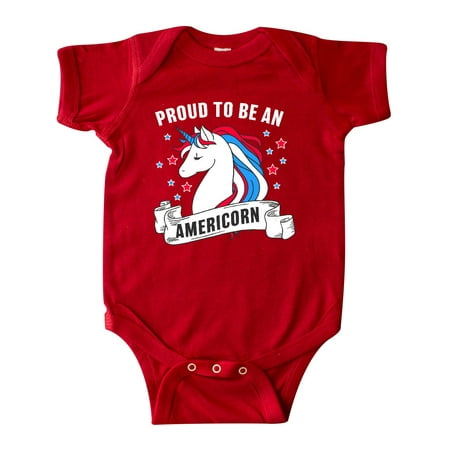 

Inktastic Proud To Be an Americorn with Unicorn and Stars Gift Baby Boy or Baby Girl Bodysuit