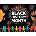 thumbnail image 5 of LUUFILx Black History Month Celebration Banner Event Party Backdrop with Colorful Fireworks Decorations and Raised Hands for Cultural Awareness Display Photography, 5 of 9