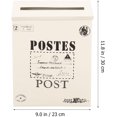 thumbnail image 2 of Vintage Wall Mailbox Mailbox Metal Large Capacity, Vintage Post Box with Lock and Cover, Wall Mount Steel Mail Box for Garden Outside Coffee Shop Rustic Farmhouse （White）, 2 of 5