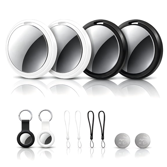 DIAYUBU 4 Pack Bluetooth Tracker for Apple Find My, iOS Only, Key Wallet Luggage Locator, IP67 Waterproof, Left-Behind Alert, Lost Mode, Replaceable Battery