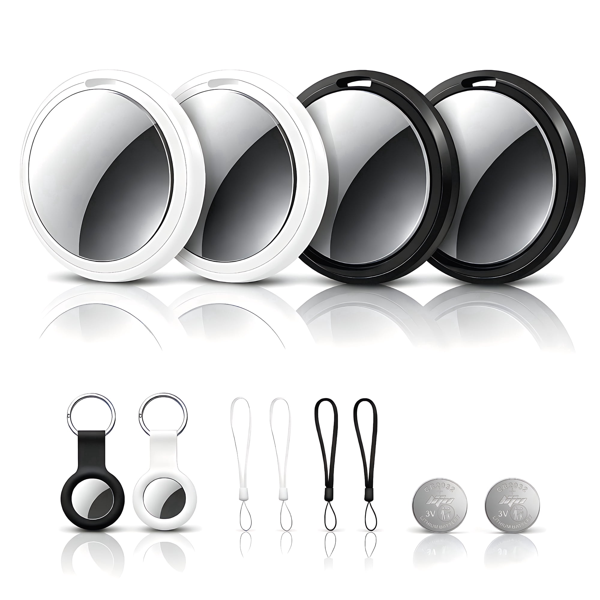 STARBIAO 4 Pack Bluetooth Tracker for Apple Find My, iOS Only, Key Wallet Luggage Locator, IP67 Waterproof, Left-Behind Alert, Lost Mode, Replaceable Battery