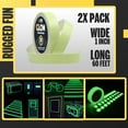 thumbnail image 2 of 1 Inch x 60 FT Glow in The Dark Tape – Pack of 2 Rolls – Bright Rechargeable Fluorescent Glow Tape – Luminous Tape for Outdoors & Indoors –Glow Tape– Tape for Home Decoration & Markings…, 2 of 7