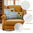 thumbnail image 6 of Yellow Sunflower Outdoor Pillow Covers 16x16 Set of 2,Waterproof Patio Throw Pillowcase Protectors,Butterfly Sunshine Blue Farmhouse Wood Decorative Pillow Shams Cushion Covers for Seat Bed Couch, 6 of 8