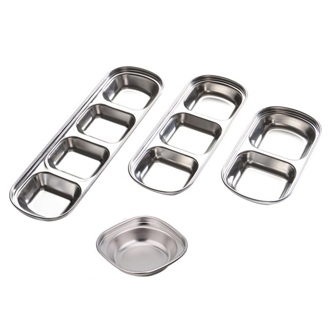 Miangastore 4 Pcs Plat de Service pour Sauce Argenté Contenant à Condiments pour Cuisiniers