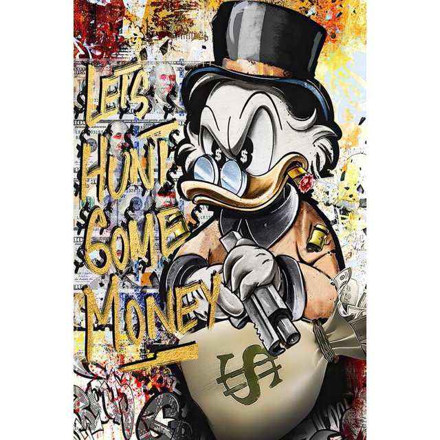 Disney Luxury Art Mickey Mouse And Donald Duck Fashion Graffiti Wall Art Poster Painting On Canvas Prints Banksy Decor Pictures30X40cm No Frame Gao Jinjia LED