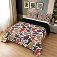 thumbnail image 2 of Manfei Retro Airplane Camo Queen Comforter Set, Vintage Plane Vehicle Comforter Sets Queen, Coyote Brown, Black Reversible, 3 Pieces, 1 Comforter and 2 Pillowcases, 2 of 7